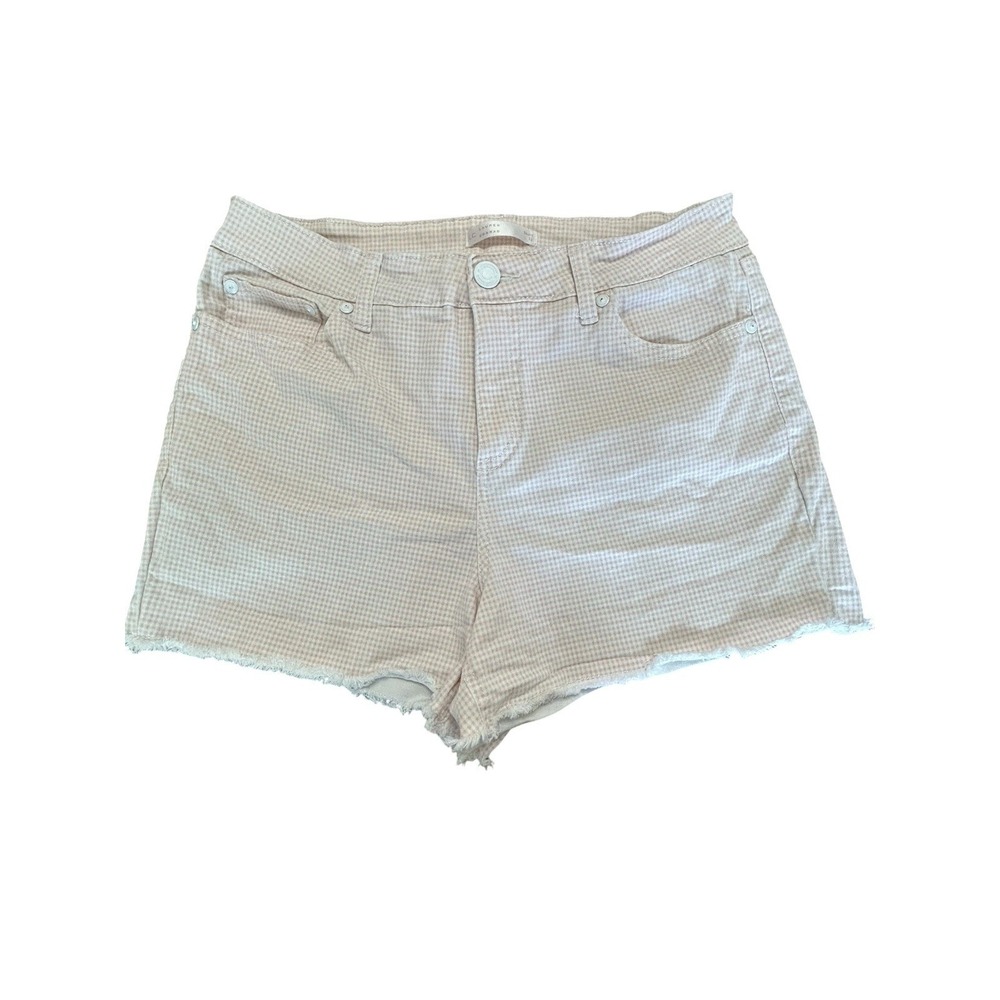 Lauren Conrad Pink Gingham Check Shorts Fringe Hem SZ 12